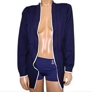 Women's Navy Blue‎ Cardigan Size L